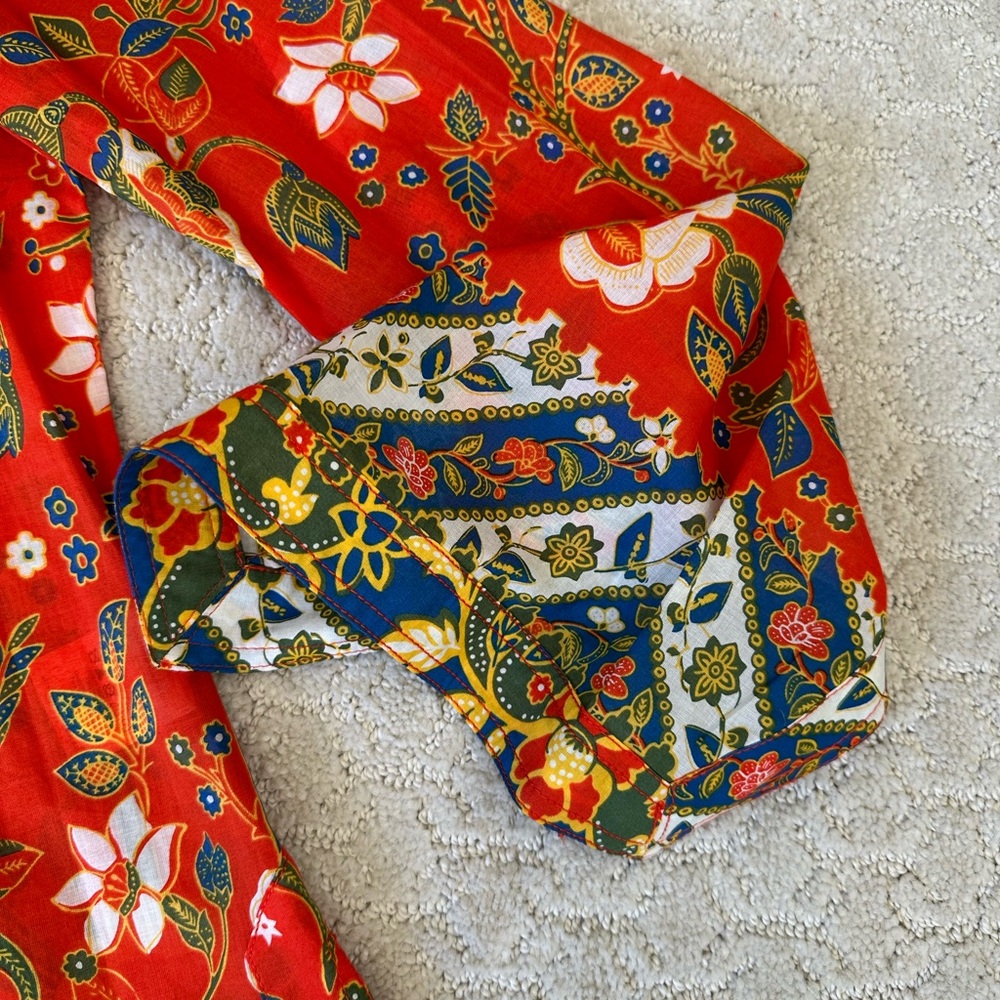 Tory Burch Red Floral Blouse - Picture 2 of 10